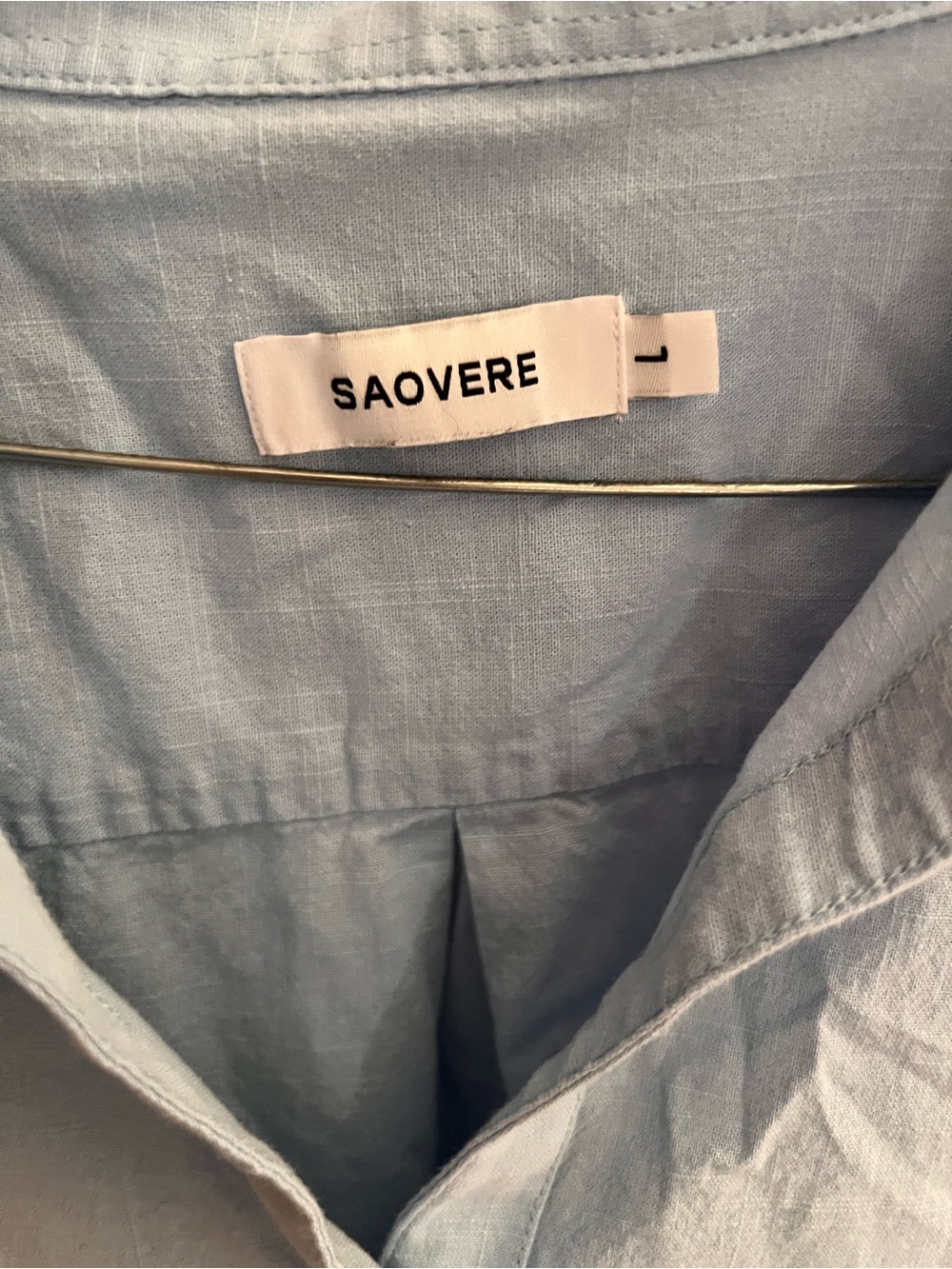 Lightweight Men's Button-Up Shirt in Light Blue - Picture 2 of 2